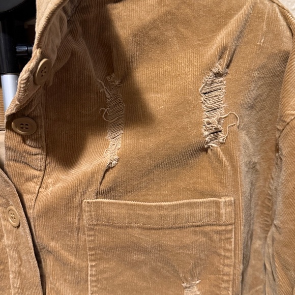 Tan corduroy COWGIRL boots graphic Shacket button down shirt NWT women’s - Picture 12 of 14